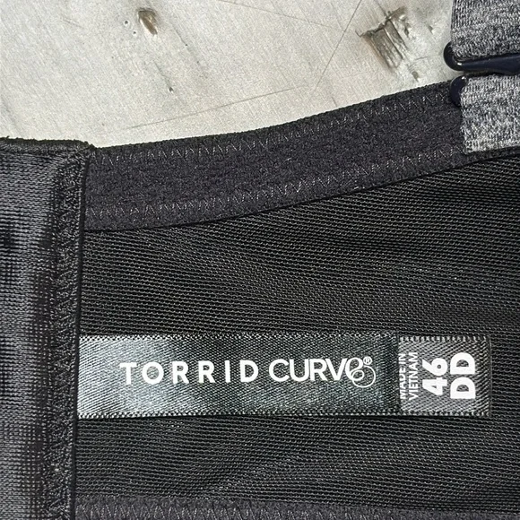 TORRID CURVE XO PUSH UP PLUNGE BRA 46DD CHARCOAL LACE UP SEXY SUPPORT **NWT** - Picture 8 of 10